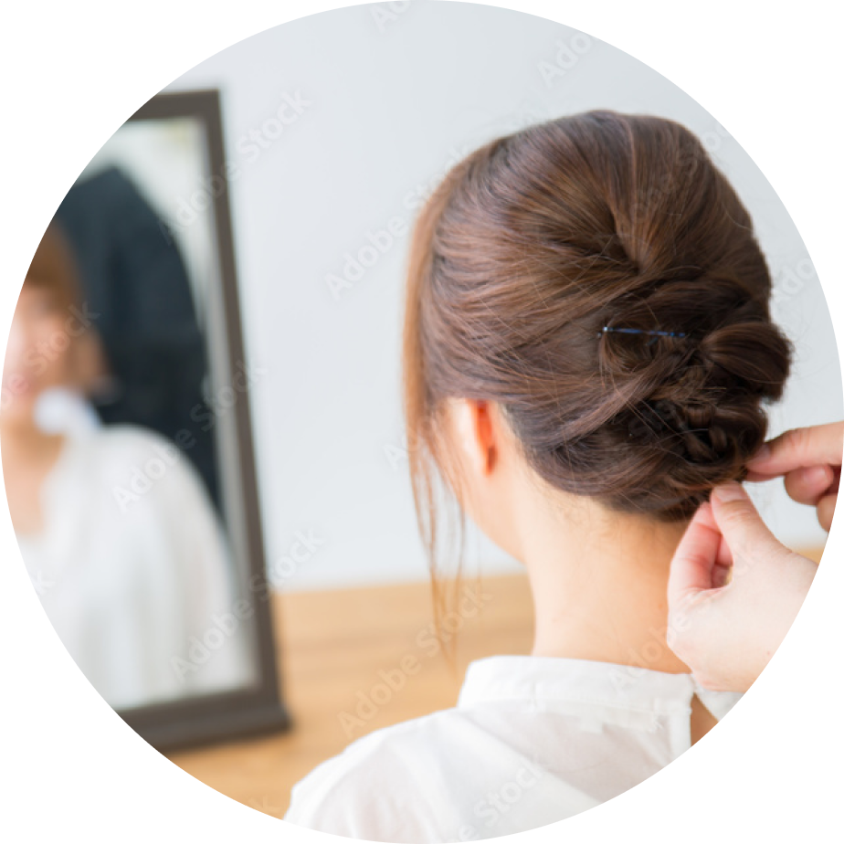 ヘアセットの様子